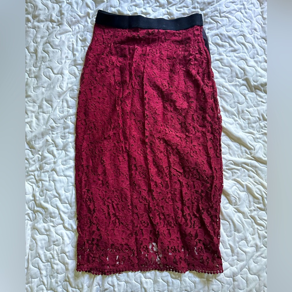 Floral lace maxi skirt